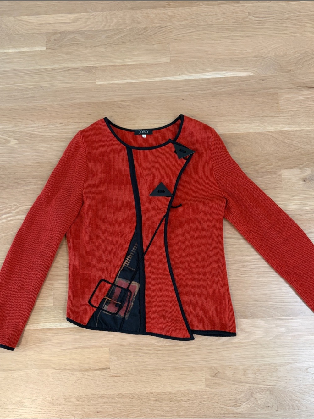 Jacket in Red with Black Trim by Jax